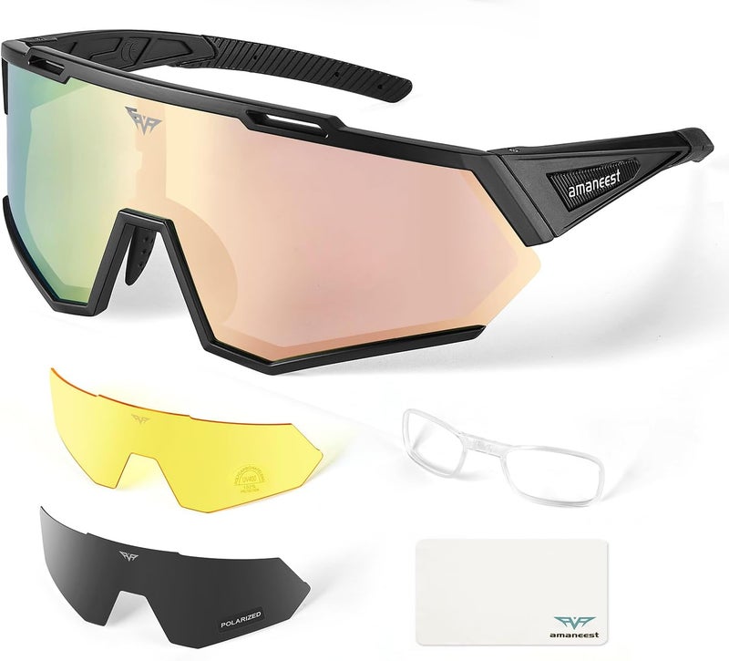 AMANEEST Sunglasses UV Protection Cycling Sunglasses for Men and Women,Impact Resistance Z87.1 for Construction - Image 1